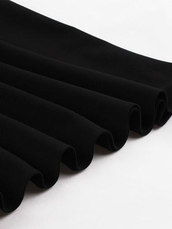 1950年代オードリー・ヘップバーン風　ヴィンテージドレス　ブルゴーニュ　長袖　ハイカラー　二次会　お呼ばれ　発表会　ロカビリーワンピース