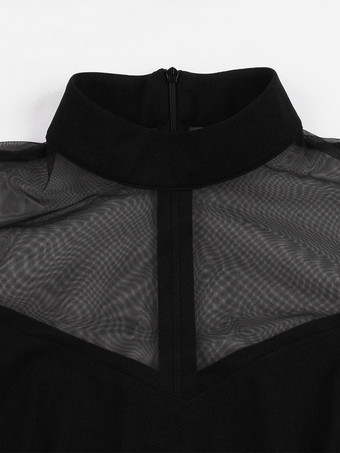 1950年代オードリー・ヘップバーン風　ヴィンテージドレス　ブルゴーニュ　長袖　ハイカラー　二次会　お呼ばれ　発表会　ロカビリーワンピース