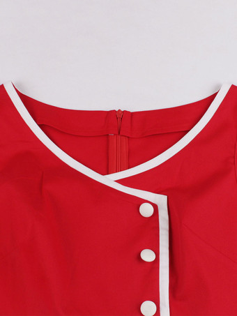 ヴィンテージドレス 1950年代オードリー・ヘップバーン風 ツートーン ノースリーブ 女性 スウィングワンピース