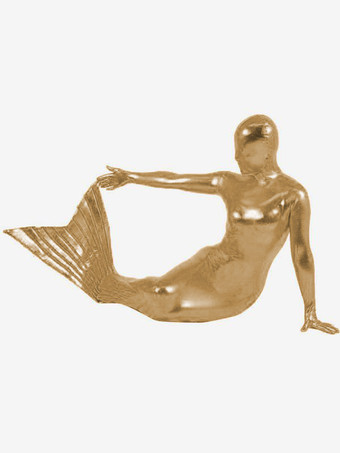 ゴールド マーメイド全身タイツ 全身タイツ　メタリック　マーメイド　アニマルゼンタイ　ブラック　シャイニーメタリック　ユニセックス　フルボディ　大人用　 ハロウィン