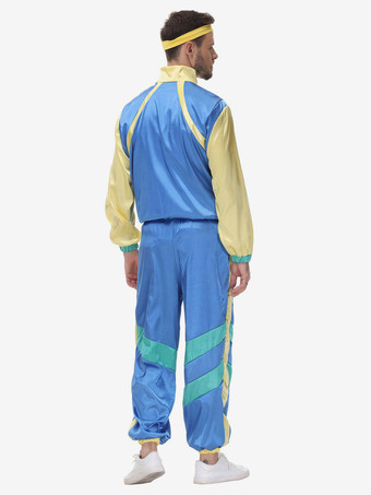 ブルー 90 年代レトロコスチュームメンズレトロハイポップコスチュームパーティープロム衣装