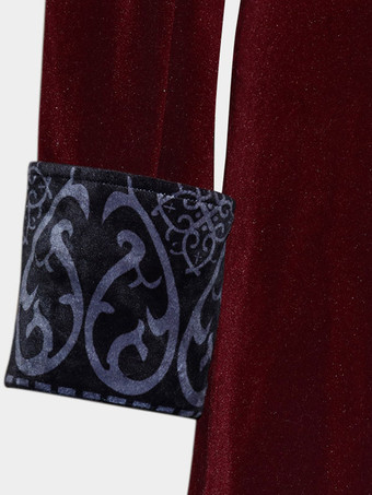 黒のヴィンテージトップヴィンテージボタン長袖ポリエステルポリエステル繊維オーバーコート男性のためのレトロな衣装 バーガンディ