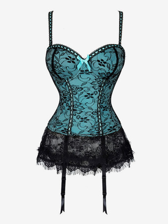 シアンライトアプリコットストラップネックセクシーなウェディングドレス機能ボタンレースプリント女性用コルセット