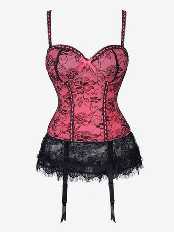 コーラルレッドライトアプリコットストラップネックセクシーなウェディングドレス機能ボタンレースプリント女性用コルセット