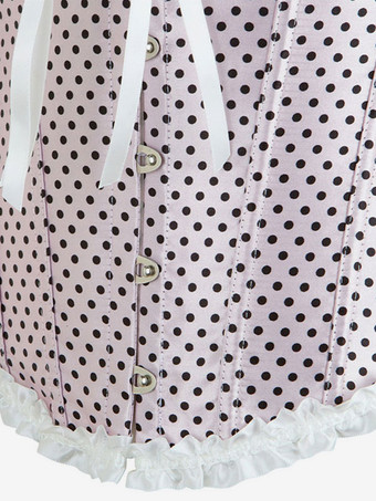 ライトピンク Vネック セクシー レースアップ レースアップ 水玉 レディース レディース ビスチェ