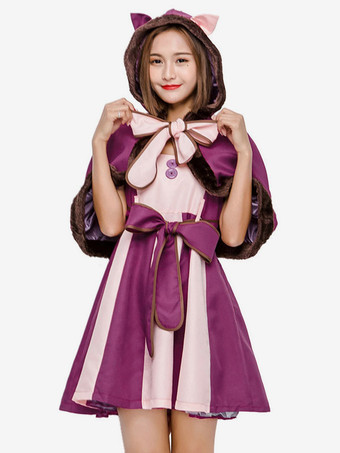 紫ロリータ JSK ドレス ノースリーブ リボン ロリータ ジャンパー スカート