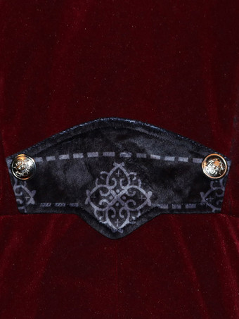 黒のヴィンテージトップヴィンテージボタン長袖ポリエステルポリエステル繊維オーバーコート男性のためのレトロな衣装 バーガンディ