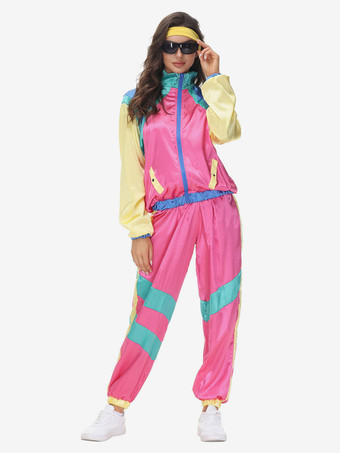 ピンクの90年代レトロコスチュームヒップポップコスチューム衣装