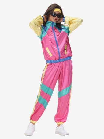 ピンクの90年代レトロコスチュームヒップポップコスチューム衣装