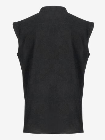 黒ヴィンテージトップヴィンテージレースアップノースリーブポリエステルポリエステル繊維チョッキレトロコスチューム男性用 バーガンディ