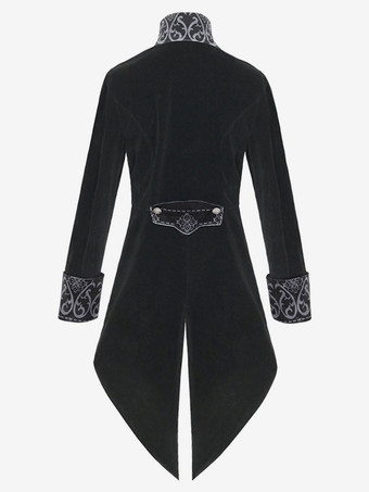 黒のヴィンテージトップヴィンテージボタン長袖ポリエステルポリエステル繊維オーバーコート男性のためのレトロな衣装 バーガンディ