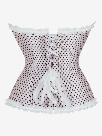 ライトピンク Vネック セクシー レースアップ レースアップ 水玉 レディース レディース ビスチェ