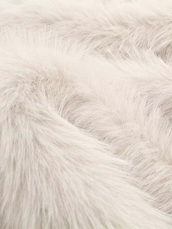 ホワイトフェイクファーミディコート ノッチラペル 冬 エコフレンドリー ロングジャケット レディース 2025