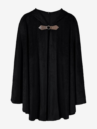 ブラック ヴィンテージ レトロ 中世 鹿 スエード ケープ ハロウィン レトロ バトル ウォリアー コスチューム ケープ