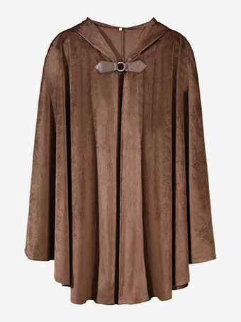 ブラック ヴィンテージ レトロ 中世 鹿 スエード ケープ ハロウィン レトロ バトル ウォリアー コスチューム ケープ