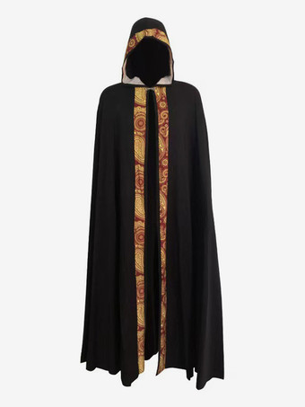 ブラック ブルゴーニュ ヴィンテージ レトロ メンズ ロング マント 中世 教会 聖職者 ルーズ ドレス マント バーガンディ