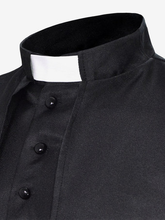 ブラックヴィンテージトップオーバーコートレトロソリッドカラー司祭衣装司祭中世レトロオーバーコート衣装 バーガンディ