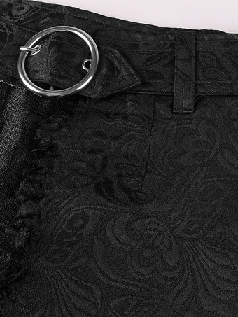 黒ヴィンテージスカートレトログロメットレトロ衣装メンズブラックロックパンクスチームゴシックジャカードひげスカート