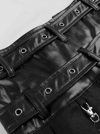 黒ヴィンテージスカートレトログロメットスチームパンクゴシック非対称プリーツスカートレトロ衣装