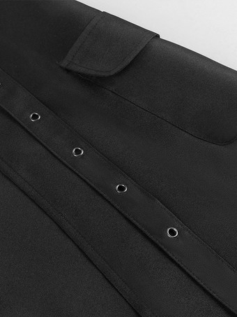 メンズ ブラック ヴィンテージ スカート レトロ ポリエステル グロメット レトロ ゴシック コスチューム