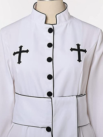 ホワイトヴィンテージレトロ中世マントハロウィン海賊ウィザードデスカーディガンマント戦士マント