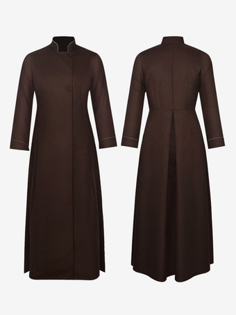 ブラウン ホワイトヴィンテージレトロ中世マントハロウィン海賊ウィザードデスカーディガンマント戦士マント バーガンディ