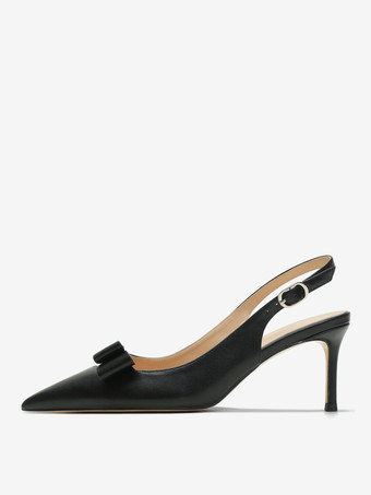 Damen-Sandalen mit spitzem Zehenbereich Stiletto-Absatz aus Kunstleder