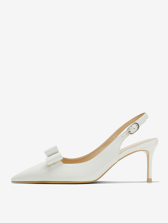 Damen-Sandalen mit spitzem Zehenbereich Stiletto-Absatz aus Kunstleder