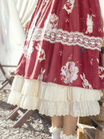 Süßes Lolita-Kleid aus Velours ärmellos süßes Lolita-Kleid