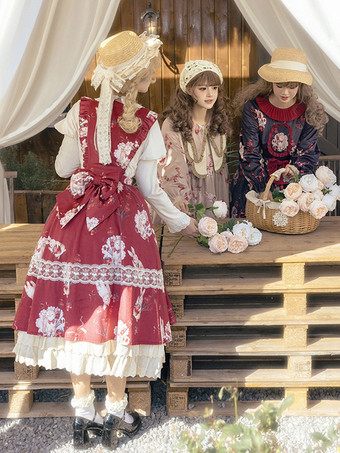 Süßes Lolita-Kleid aus Velours ärmellos süßes Lolita-Kleid