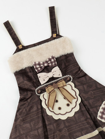 スイート ロリータ ドレス ベロア ノースリーブ リボン スイート ロリータ ドレス