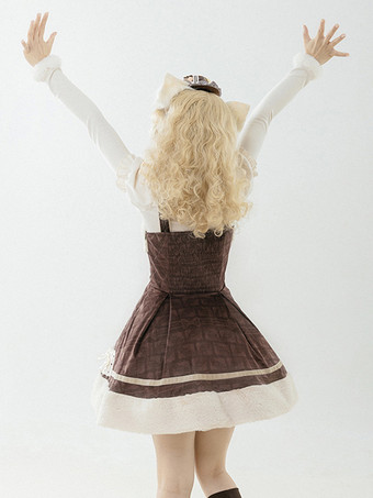 スイート ロリータ ドレス ベロア ノースリーブ リボン スイート ロリータ ドレス