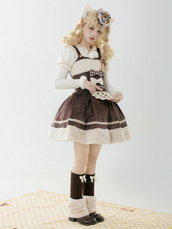 スイート ロリータ ドレス ベロア ノースリーブ リボン スイート ロリータ ドレス