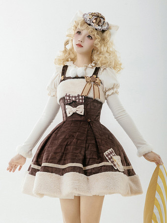 スイート ロリータ ドレス ベロア ノースリーブ リボン スイート ロリータ ドレス