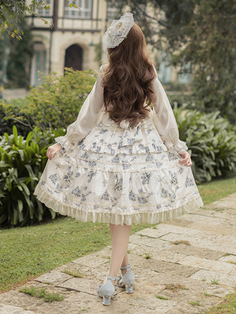 スイートロリータドレスポリエステルノースリーブジャンパーロリータドレス