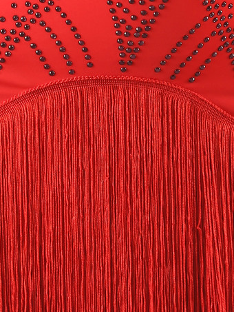 ラテンダンスドレス トゥレレッド レディース エレガント ライクラスパンデックス ドレス ダンスウェア