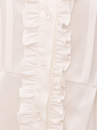 スイートロリータ ブラウス リボン レース 長袖 ロリータ トップ ブラウス リボン ホワイト ロリータ シャツ