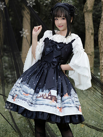 スイートロリータ ブラウス リボン レース 長袖 ロリータ トップ ブラウス リボン ホワイト ロリータ シャツ