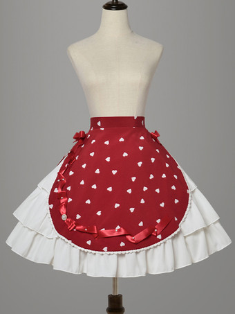 スウィートロリータ SK マジックティーパーティーフリルホワイトハート柄ロリータスカート