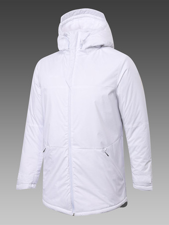 blanc Doudoune Vestes Homme Manteaux Chic Décontracté À Capuche Blanc