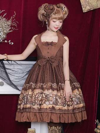 ROCOCO スタイル ロリータ アクセサリー コーヒー ブラウン チェーン リボン 帽子 その他