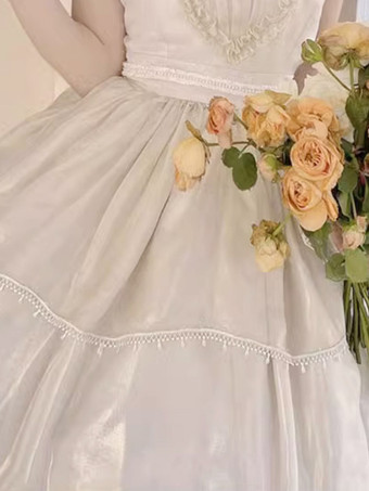 スイートロリータドレスポリエステルノースリーブジャンパーロリータドレス