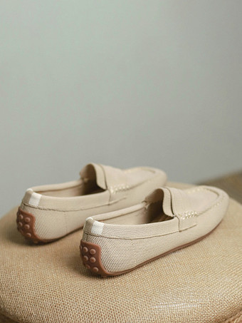 アプリコットレディース フラット ローファー ラウンドトゥ スリッポン カジュアル シューズ