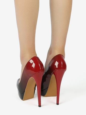 レディース ピープトゥ ヒール プラットフォーム スリッポン セクシー パンプス