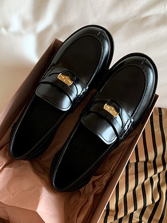 Damen-Penny-Loafer mit runder Zehenpartie zum Hineinschlüpfen