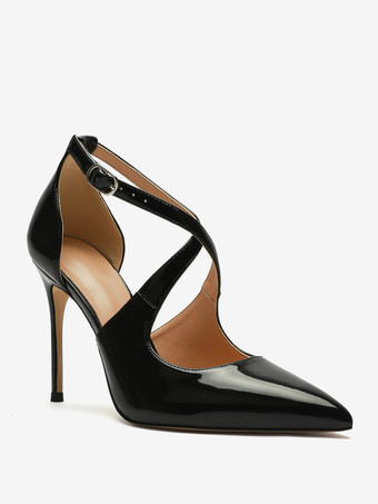 レディース ハイヒール プラス サイズ サース クロス スティレット ヒール パンプス