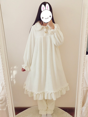 ゴスロリ衣装 ライトブラウン リボン フリル 長袖 パンツ トップ