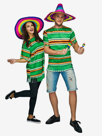 コスチューム ホリデーグッズ ホリデーコスチューム ハロウィンストライプ グリーンポリエステルファイバー