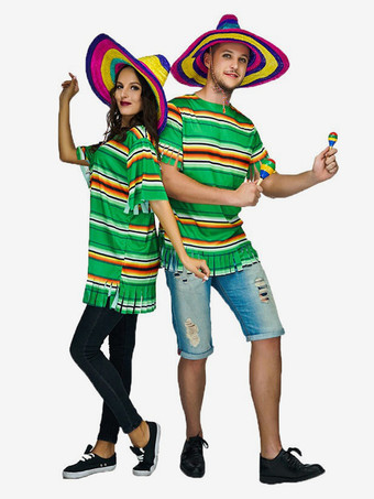 コスチューム ホリデーグッズ ホリデーコスチューム ハロウィンストライプ グリーンポリエステルファイバー