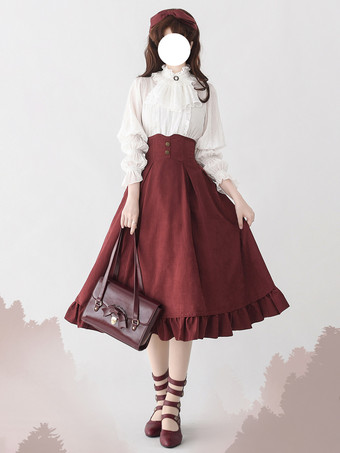 レッド スウィートロリータSK ブルーフリルロリータスカート
